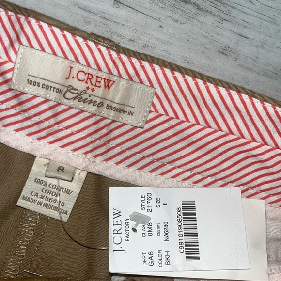 J Crew Factory Khaki Shorts Size 8 NWT - Picture 2 of 3